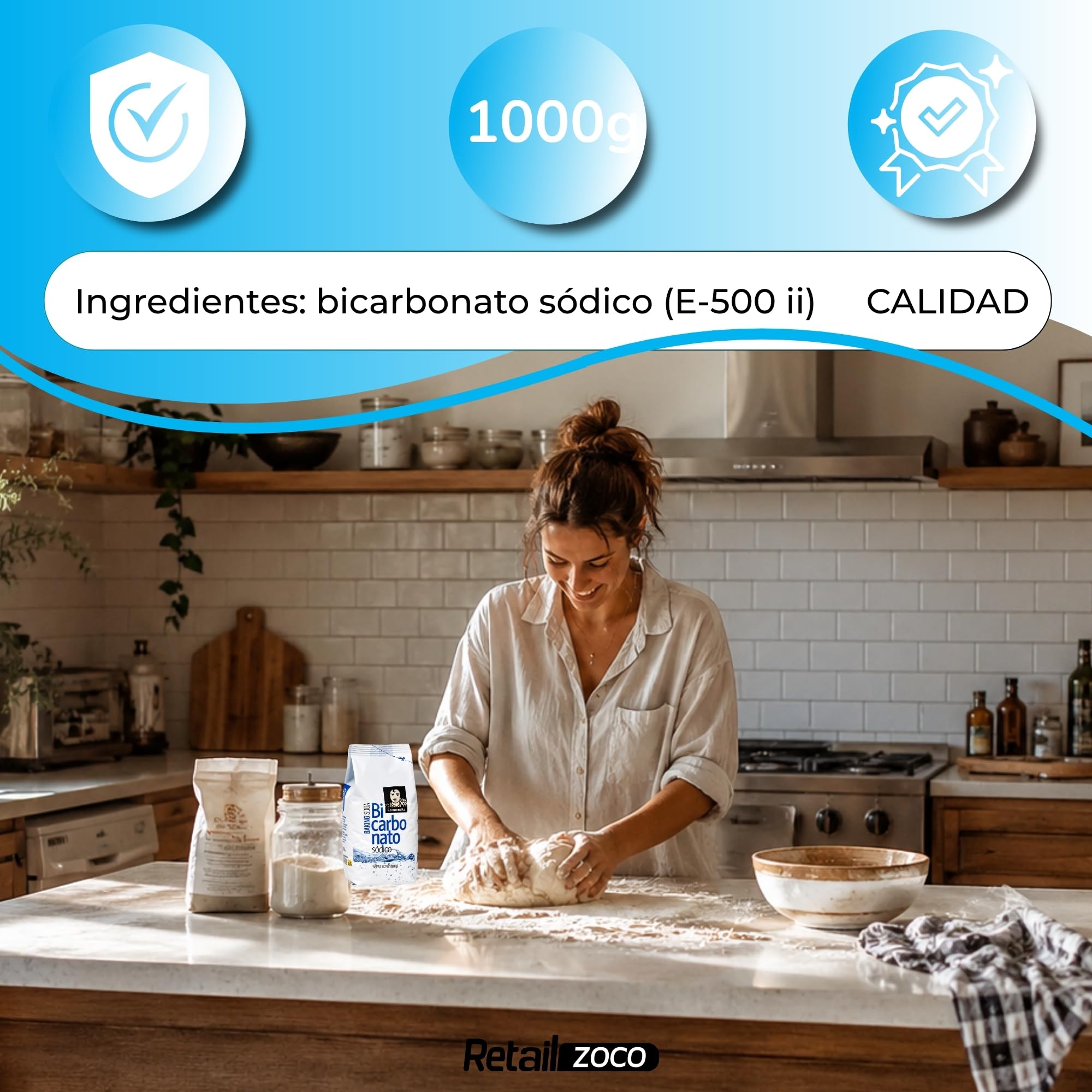 Bicarbonato de sodio alimenticio 1000 gr
