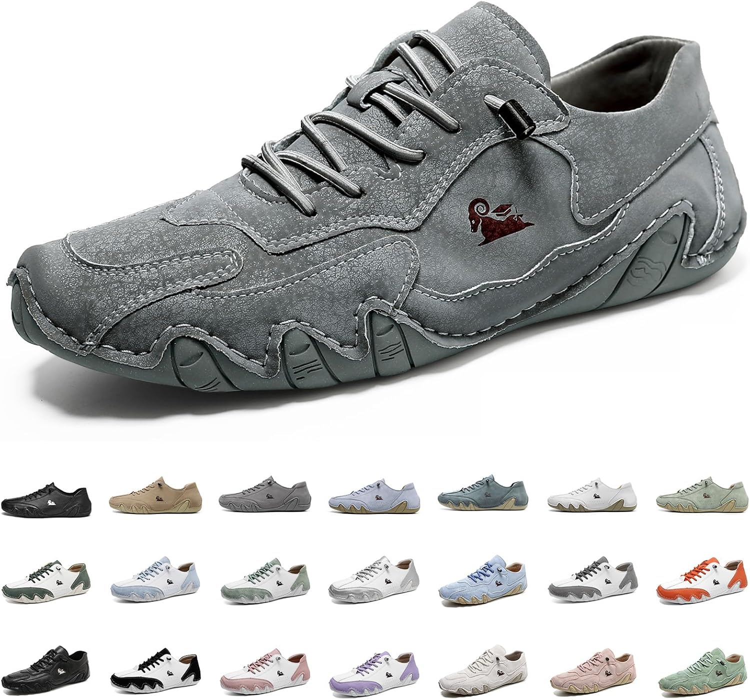 Driving Shoes for Men Women,Lightweight Casual Barefoot Shoes,Fashion Lace up Slip on Loafers,Waterproof Non Slip Chukka Boots,Walking Hiking Sneakers,Handmade Suede Outdoor Sneakers