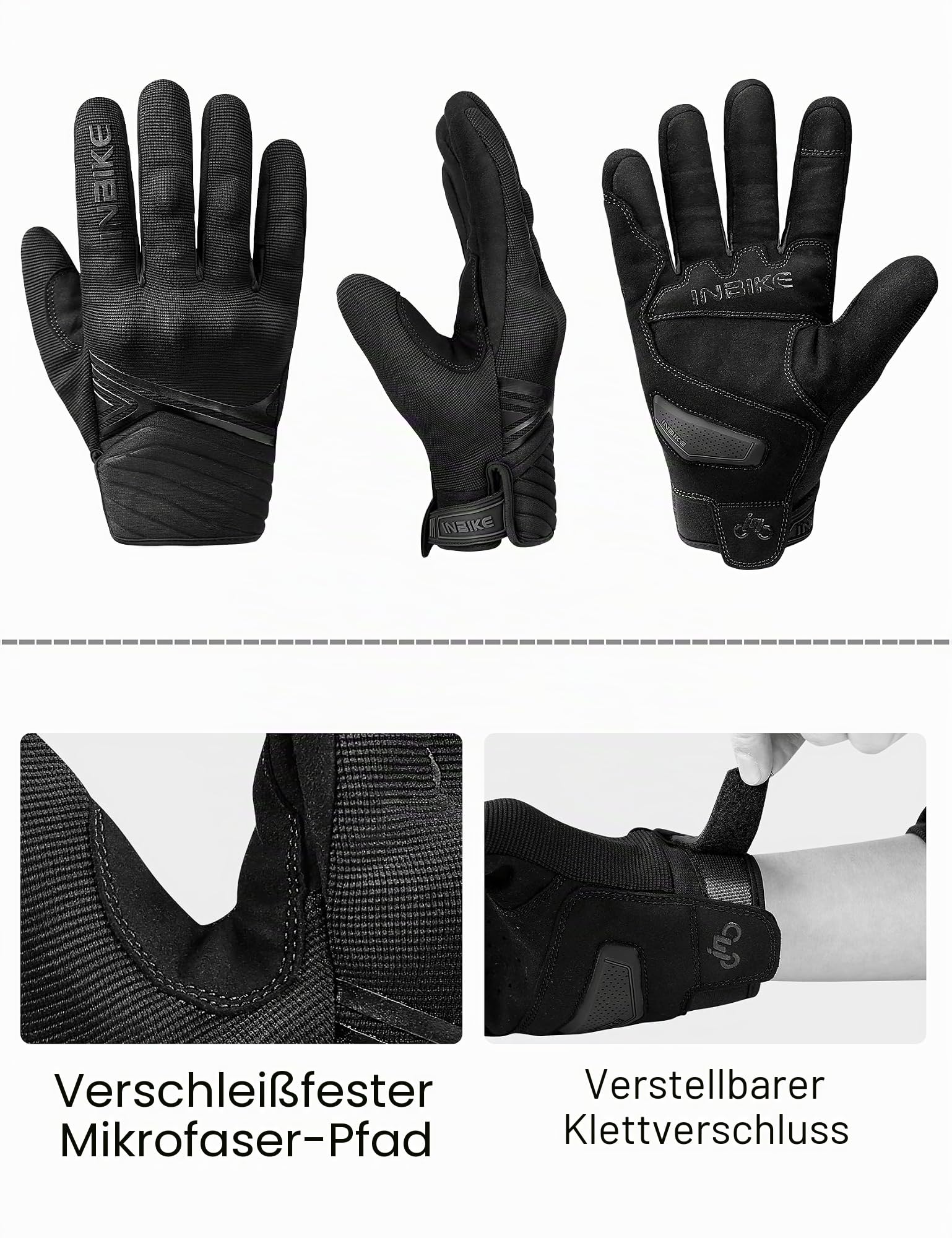INBIKE Winter Motorradhandschuhe Wasserdicht Warm Winddicht mit Harter Schutz Motocross Motorrad Handschuhe Herren Damen IM902W