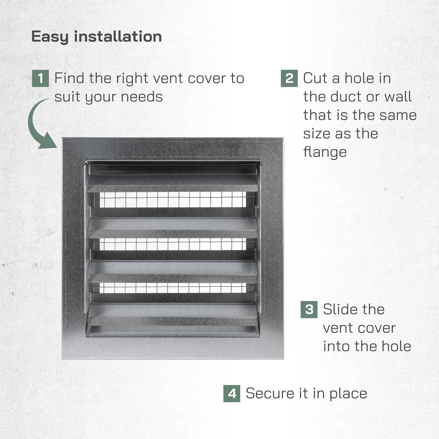 Vent Systems 9" x 9" Inch Galvanized Steel Industrial Gable Vent - Heavy-Duty Louvered Air Intake Exhaust Vent Cover – Outdoor Wall Vent HVAC Grille - Air Return Grille for House Wall Crawl Space