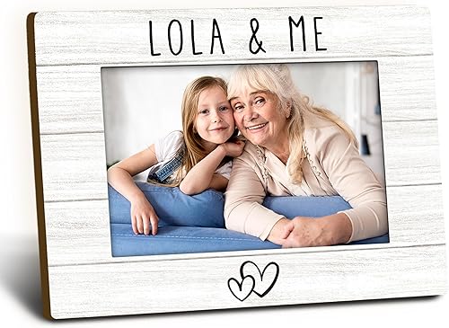 Lola Gifts - Marco de fotos de 4 x 6 pulgadas, marco de fotos de madera Lolas, Navidad, Día de la Madre, regalos de cumpleaños para Lolas de nietos,