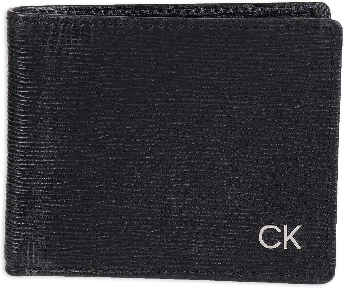 Cartera plegable minimalista de cuero RFID para hombre con múltiples ranuras para tarjetas y ventana de identificación