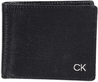 Calvin Klein Men's RFID Leather Minimalist Bifold Wallet with Multiple Card Slots and ID Window