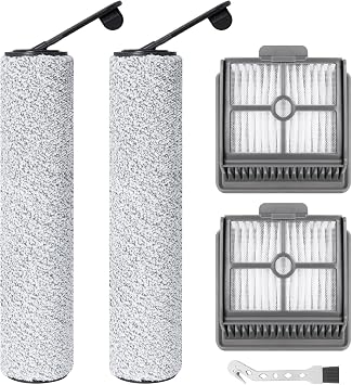 Roller Brush and HEPA Filter for DREAME H12S Wet Dry Vacuum Cleaner Replacement Parts, 2 Roller Brush + 2 HEPA Filters + 1 Cleaning Brush
