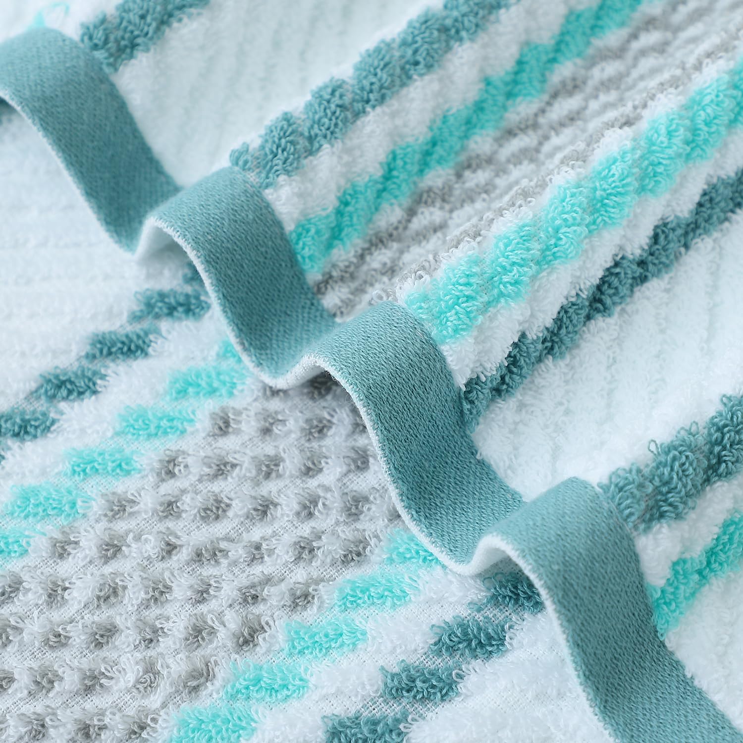 Pidada Green Striped Bath Towel - Absorbent & Soft -9 Pidada Green Striped Bath Towel - Absorbent & Soft -9
