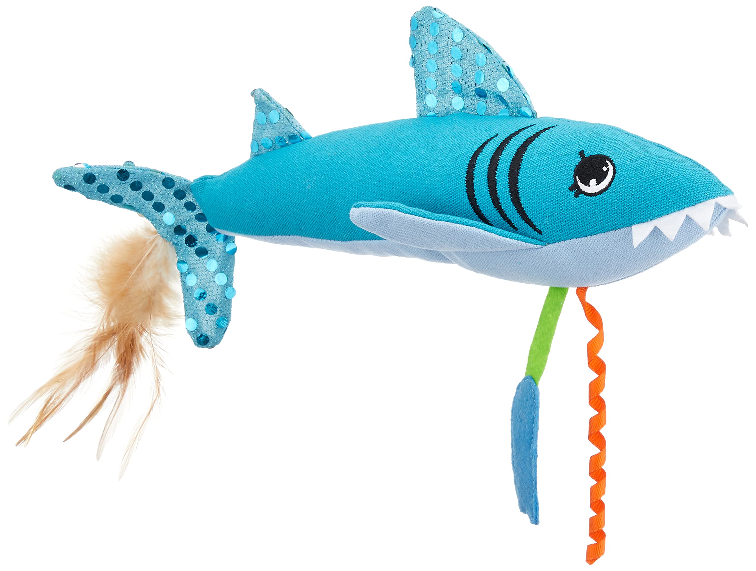 Cattraction Kerikeri Pleasure Cushion Cat Toy Plush Shark | Hearts (Hartz) | Insanatabi Catnip W Formulation