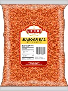 Indian Spice Red Lentils Masoor Dal 7lb - Natural Protein-Rich Split Lentils, Fast Cooking, Easy Digest
