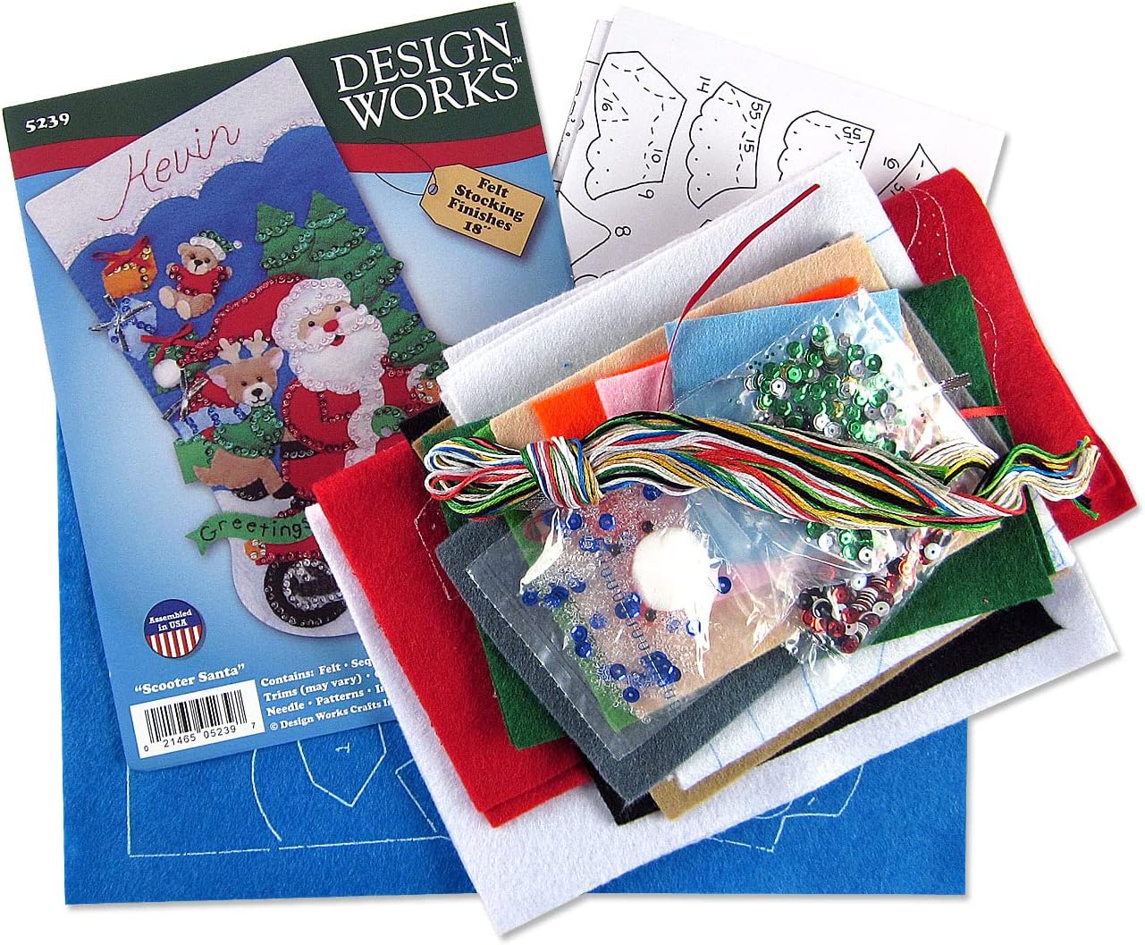 Scooter Santa Felt Stocking Kit