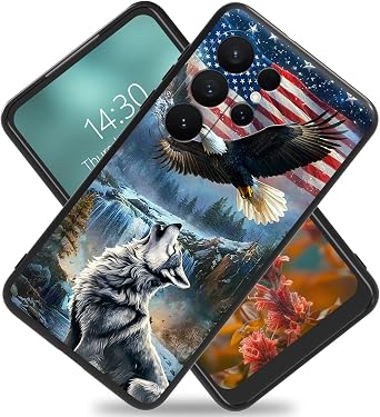 for Galaxy S25 Ultra Phone Case,Ultra-Thin TPU Case,Scratch-Resistant,Fingerprint-Proof,Sleek Design for Maximum Protection,Shockproof,Easy Access to Buttons and Ports,Eagle & Wolf