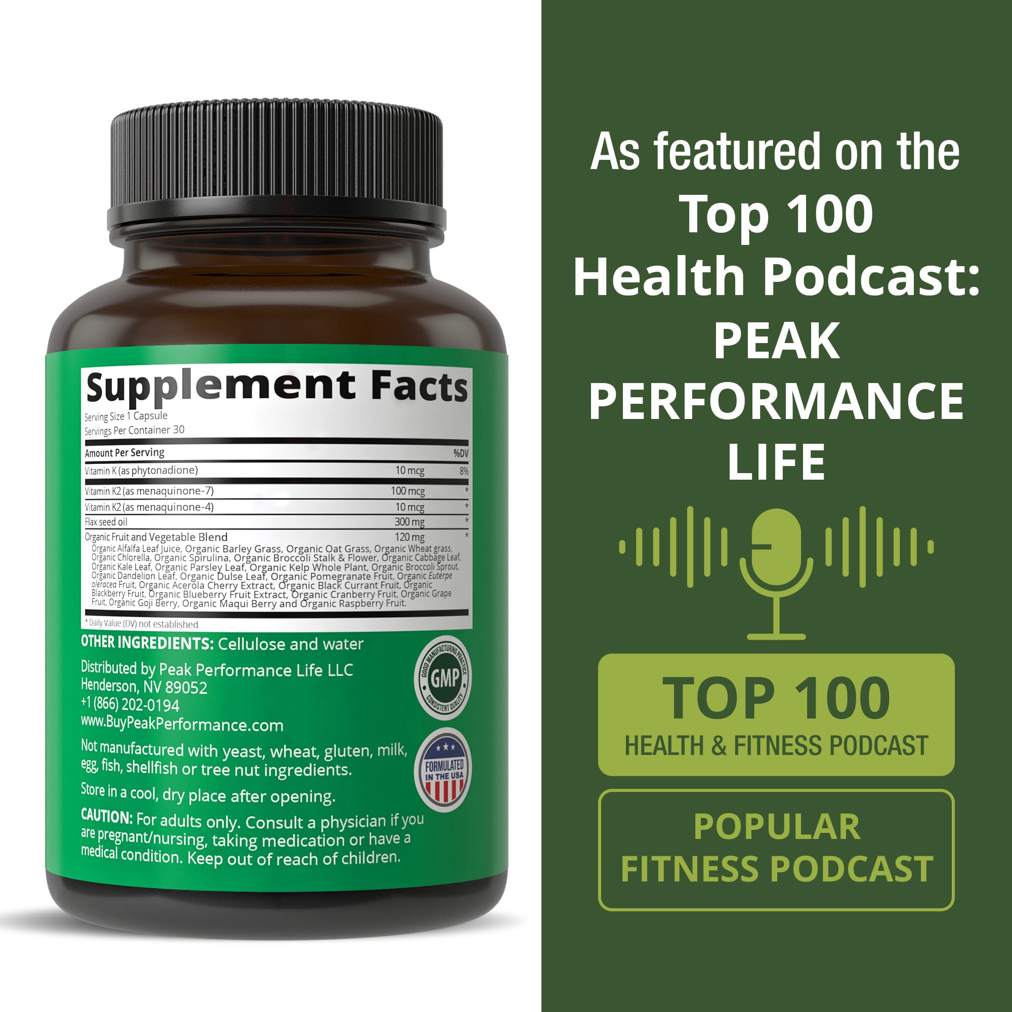 Vitamin K Capsules with Whole Food Blend of 25+ Vegetables and Fruits — Amazon image 6