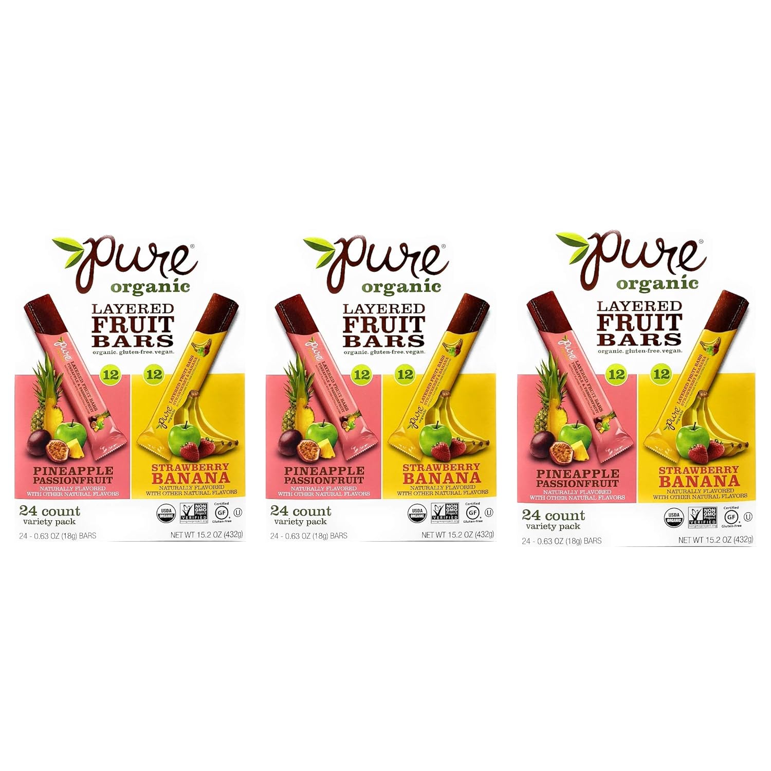 Pure Organic Layered Fruit Bars Assortment Pineapple