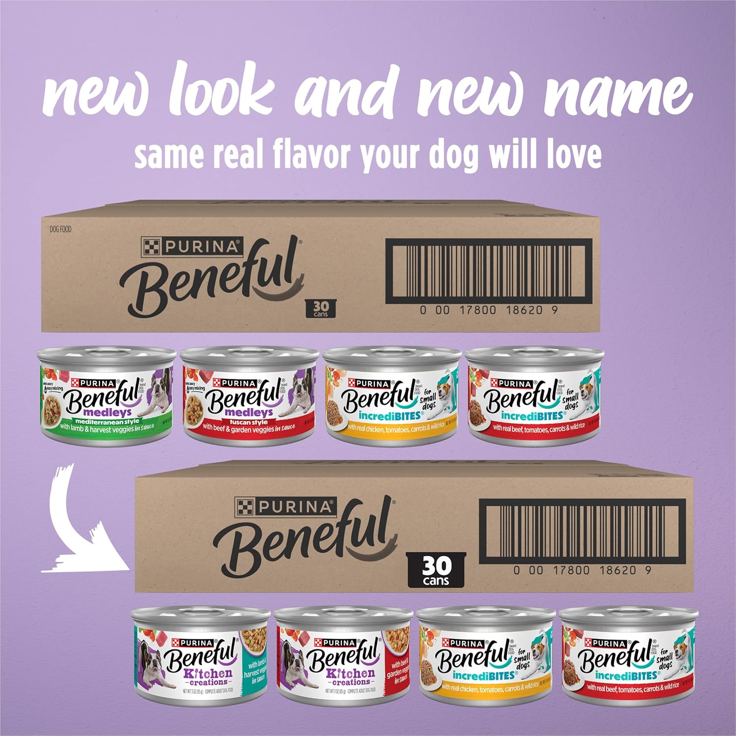 Purina Beneful Wet Dog Food Variety Pack, Incredibites & Medleys - (30) 3 oz. Cans