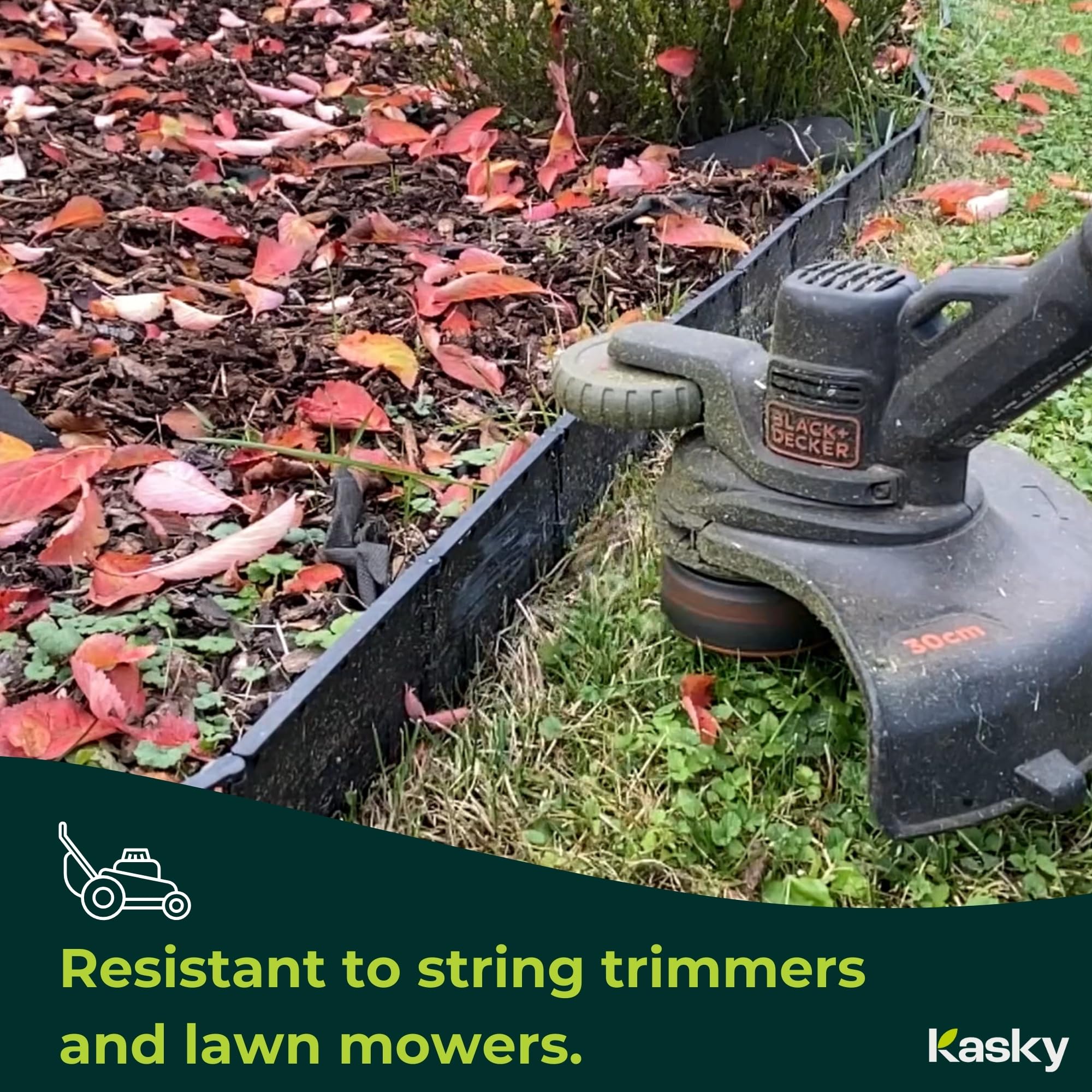 Easy to Install Lawn Edging Border - Simply Hammer into Place, No Trenches to Dig - Durable & Flexible Garden Edging - Invisible Grass & Path Edge from Recycled Plastic - 10.7 m / 35 ft Long — view 8