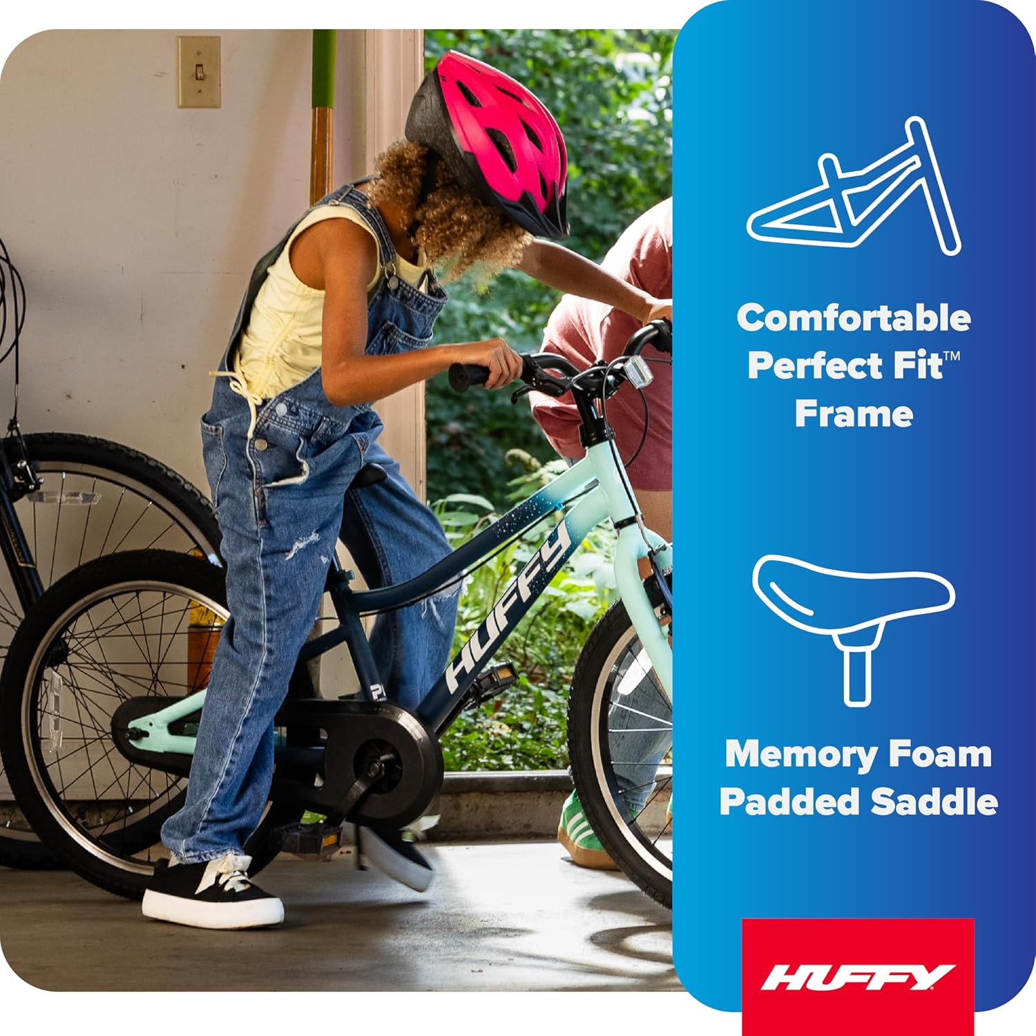 Huffy GRM Kids’ Bike, 12”/16”/20”/24”, Dual/Triple Brakes, Multi-Mode Learning & Parent Assist Handle on 12”/16”, Rider Fit Range Across Sizes: 33”–58”, Memory Foam Saddle, Multiple Color Options