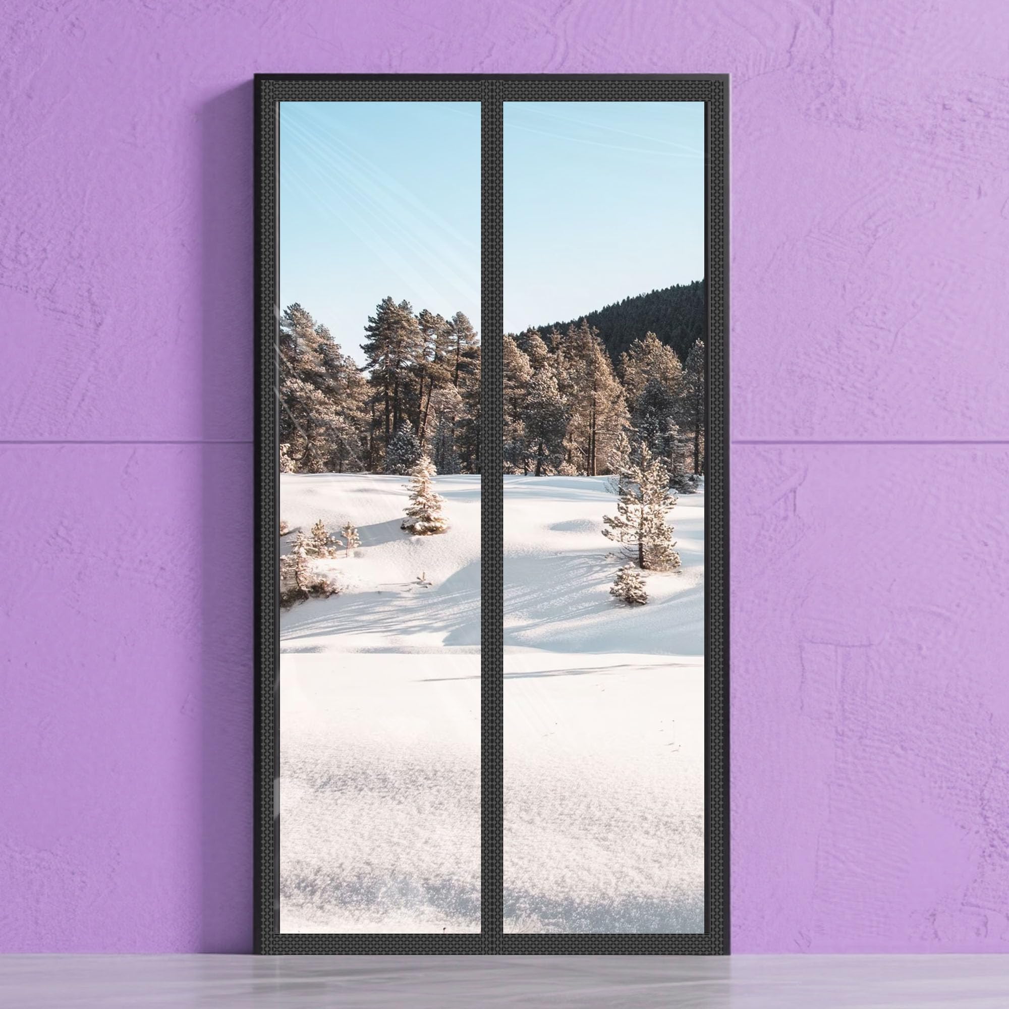 Rideau de porte magnétique isolant 137x279 cm noir pour fermeture automatique