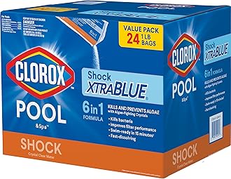 Clorox® Pool&Spa™ Shock XTRABLUE®, Kills Bacteria & Algae in Swimming Pools, Swim-Ready in 15 Minutes, (24-Pack)
