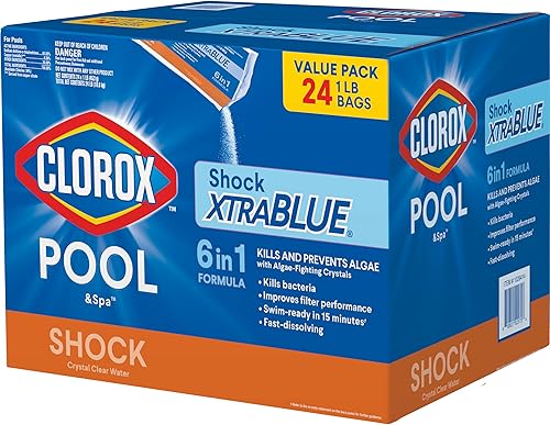 Miniatura 9 de Clorox® Pool&Spa™ Shock XTRABLUE® Plus, mata bacterias y algas en piscinas, listo para nadar en 15 minutos, (paquete de 6)