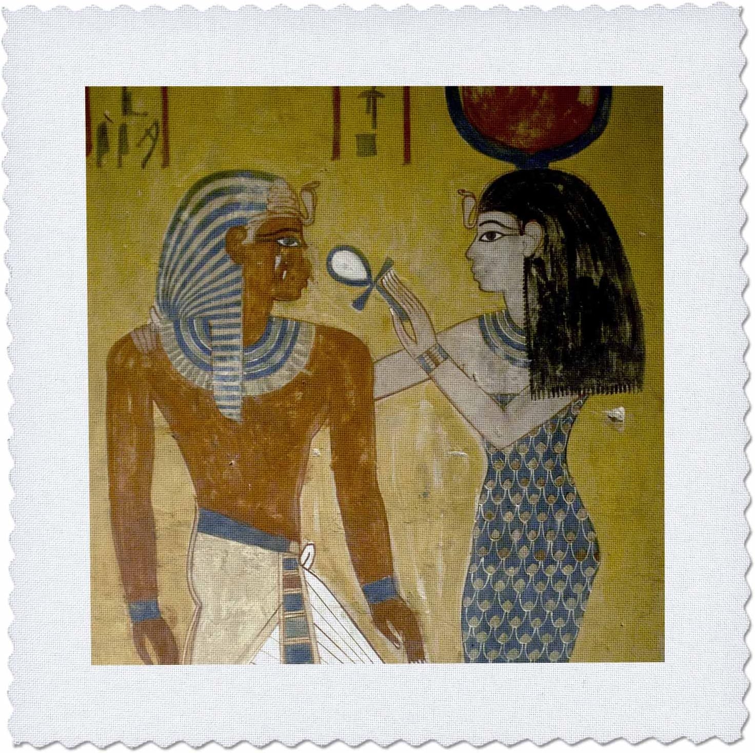 3dRose Egypt, Valley of the Kings, Wall Painting, Pharaohs Tomb - HI01 PRI0013 - Prisma 25x25 inch Quilt Square