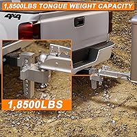 Vista 17 de VNN 10 Inch Drop Hitch 2.5 Inch Receiver - Interchangeable 3 Solid Ball Mount 1-7/8", 2", 2-5/16"(18,500 LBS GTW), Heavy Duty Aluminum Adjustable