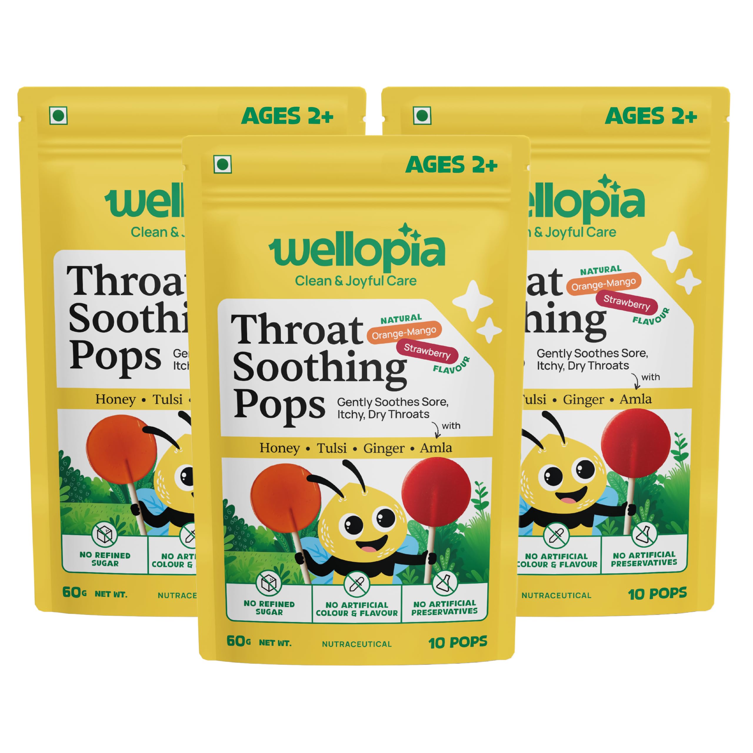 Kids Throat Soothing Pops | Honey, Tulsi, Ginger & Zinc | Sore Throat & Dry Cough Relief | No Refined Sugar | 30 Pops (Ages 2+) | Ages 2+, No Refined Sugar, 30 Pops Pack, Sore Throat Relief, No Artificial Preservatives-image-46