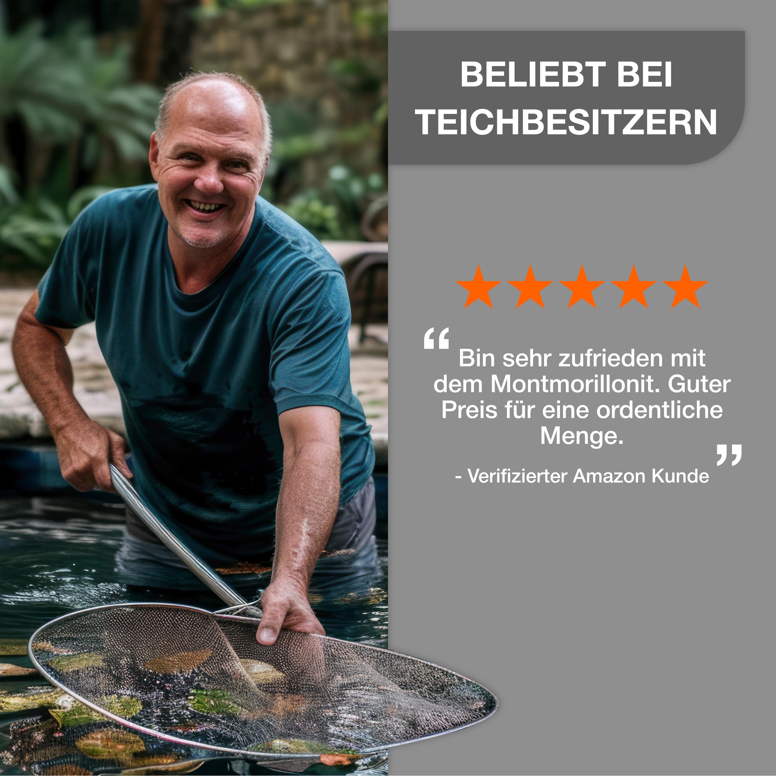 Teichpoint K24 Mineral-M 4 kg | Feines Montmorillonit Pulver bindet Schadstoffe und reduziert Trübungen im Garten und Koi Teich | Für ausgeglichenes Teichwasser | Reichweite 400.000 Liter