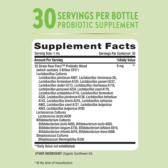 Raw Flora USDA Organic Liquid Probiotic | Doctor Formulated