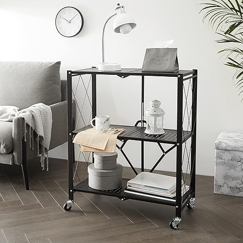 Miniatura 8 de Urban Lifestyle Carrito de almacenamiento de metal con 3 estantes, color blanco