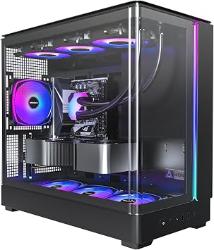 MONTECH King 15 PRO Micro-ATX PC Kasası, Kavisli Panoramik Cam, Baca Hava Akışı, 360 mm Radyatör Desteği, Yüksek Performanslı Sistemler için Kompakt Yapı, Fan Hubı ile Önceden Takılmış 4 ARGB PWM Fan