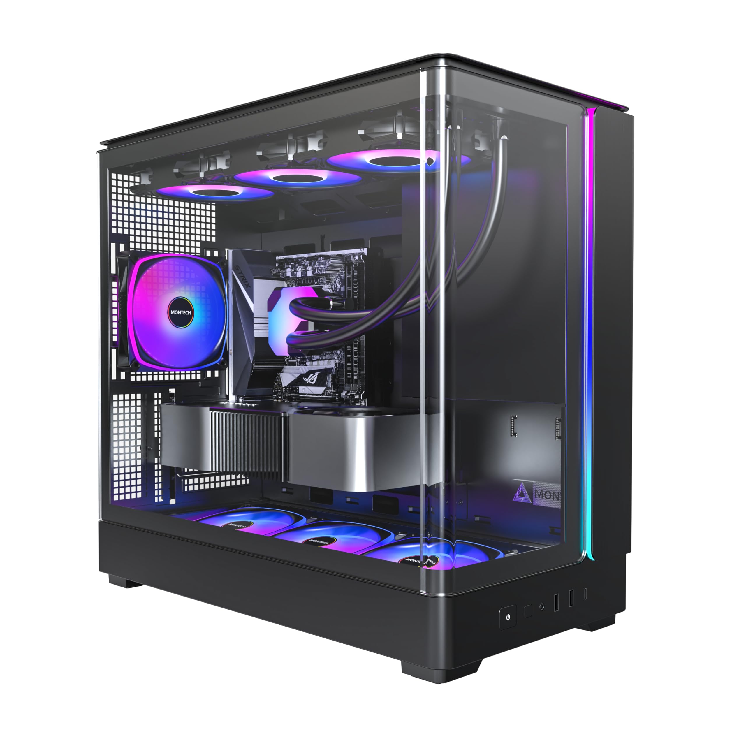 Amazon | MONTECH King 15 PRO パノラママイクロATX PCケース、ARGB