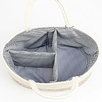 Vista 5 de Casaphoria Caddy Organizer - Cesta tejida de cuerda de algodón para almacenamiento, cesta de toalla 100% algodón con asa, bolsa portátil