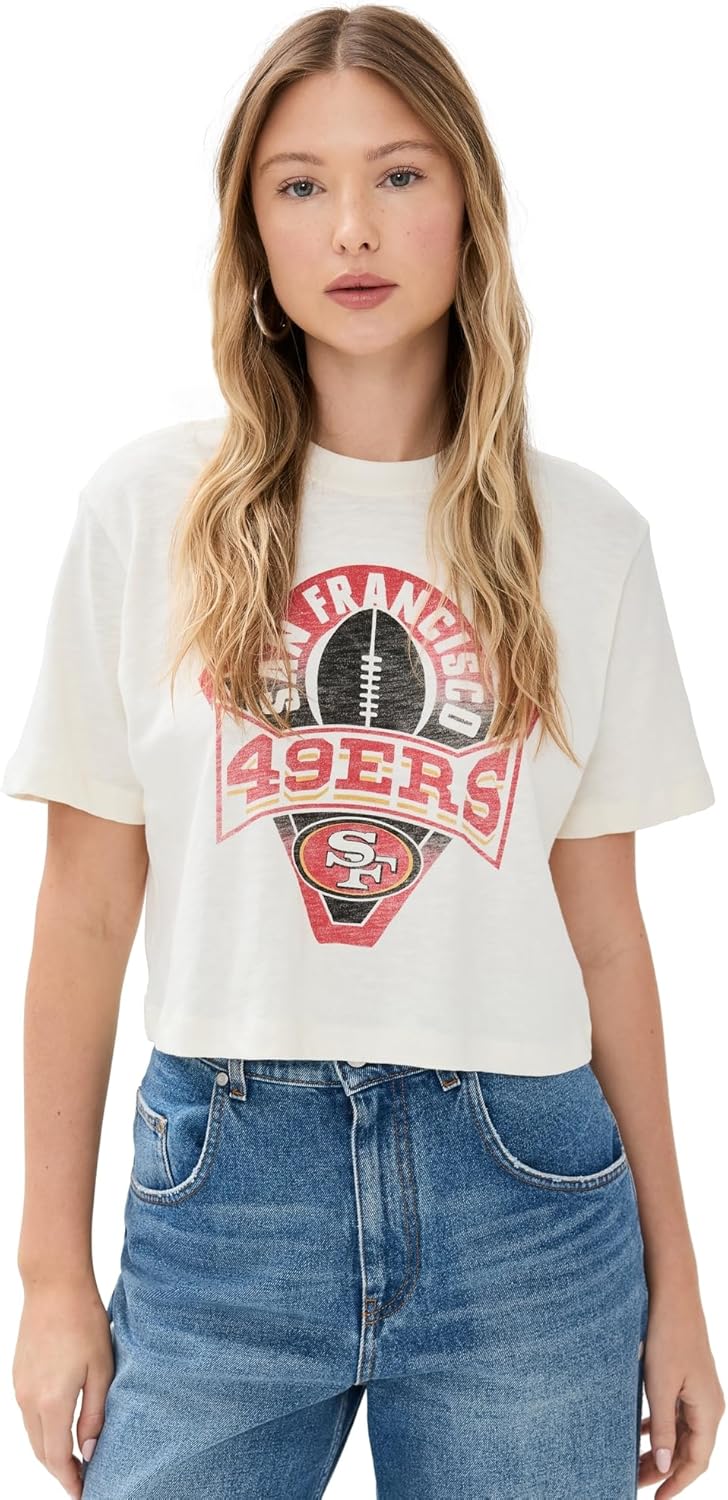 Junk Food Women's 49ers Crew Neck Crop Tee
