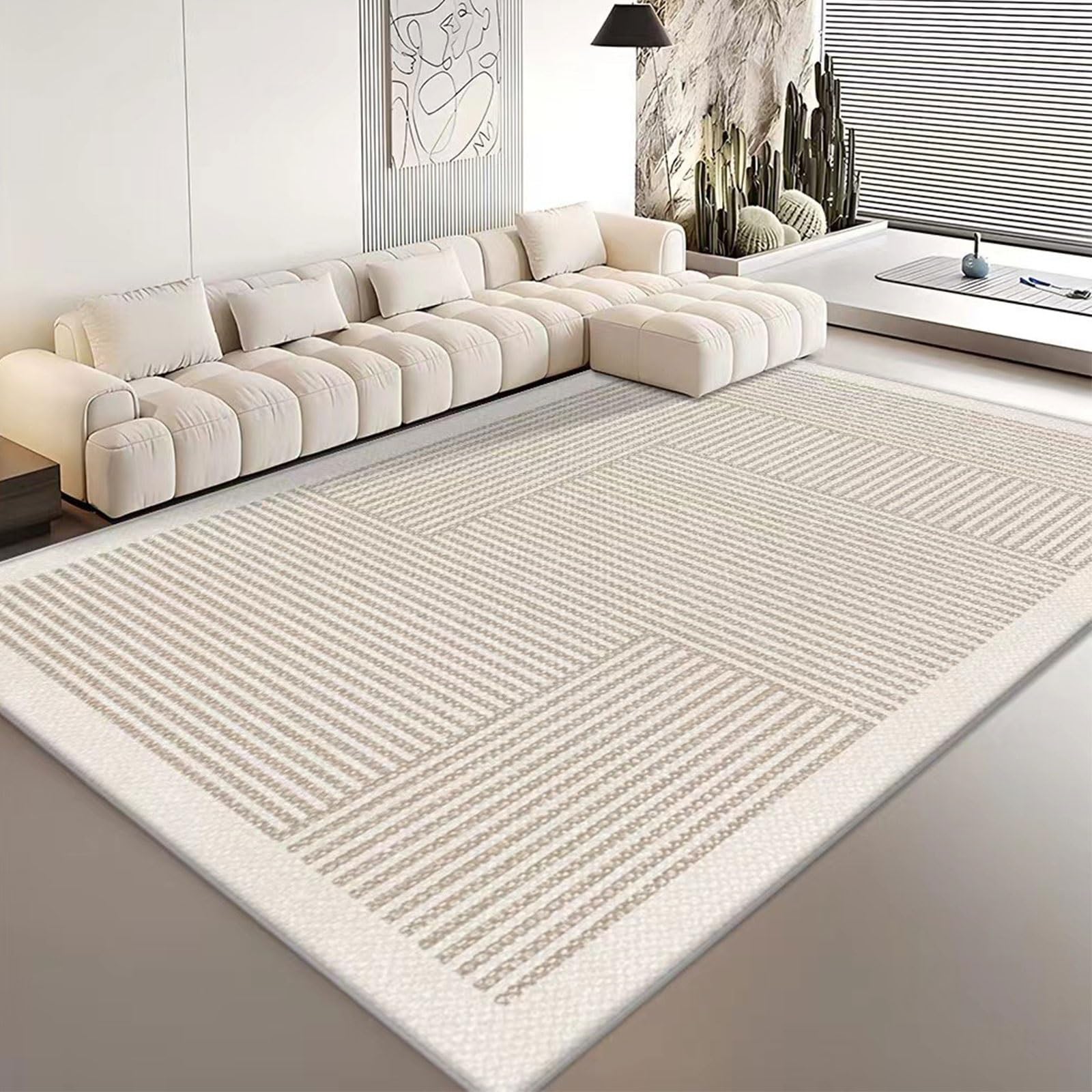 Tapis géométrique moderne lavable 80x120 cm Pattern F pour salon et chambre