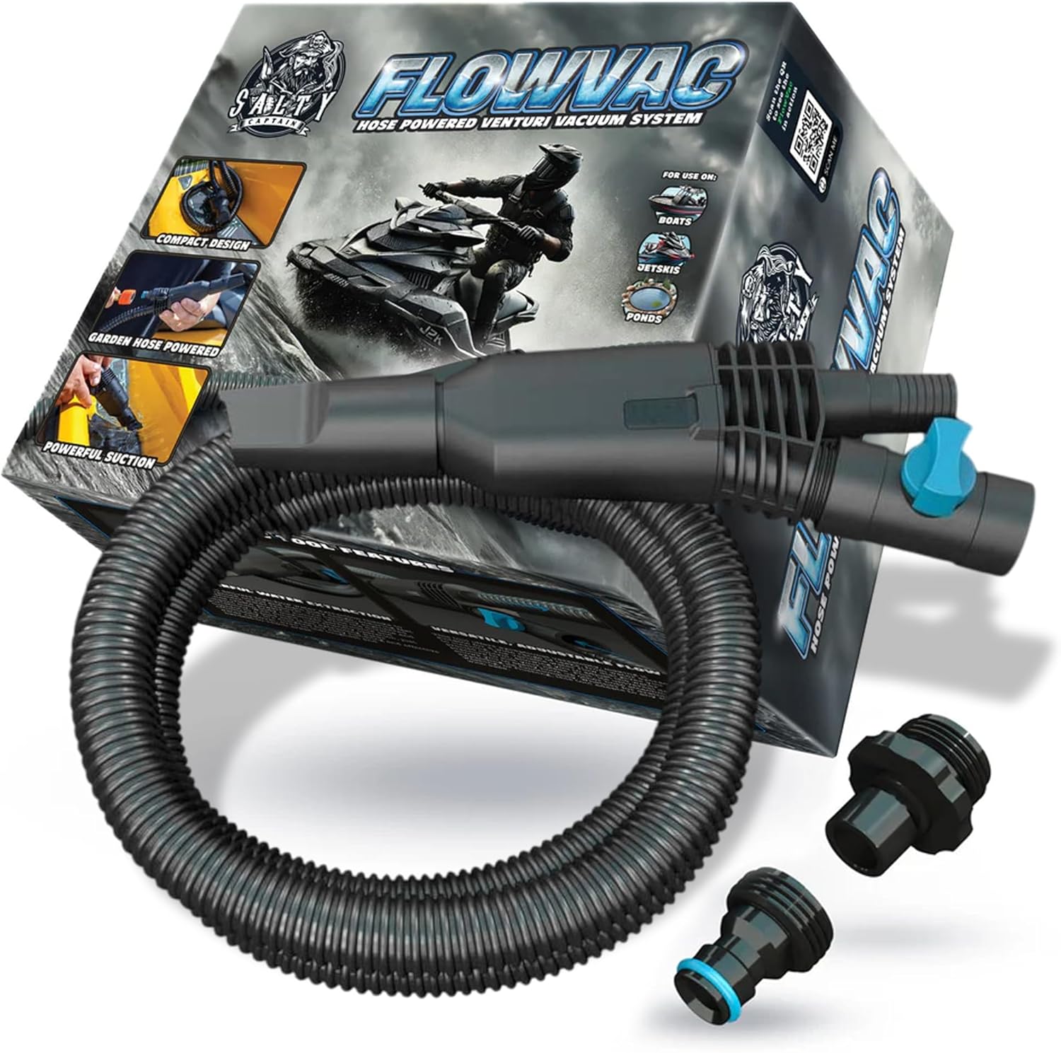 Salty Captain FlowVac Water Vacuum – Venturi-Powered Suction for Fast Water