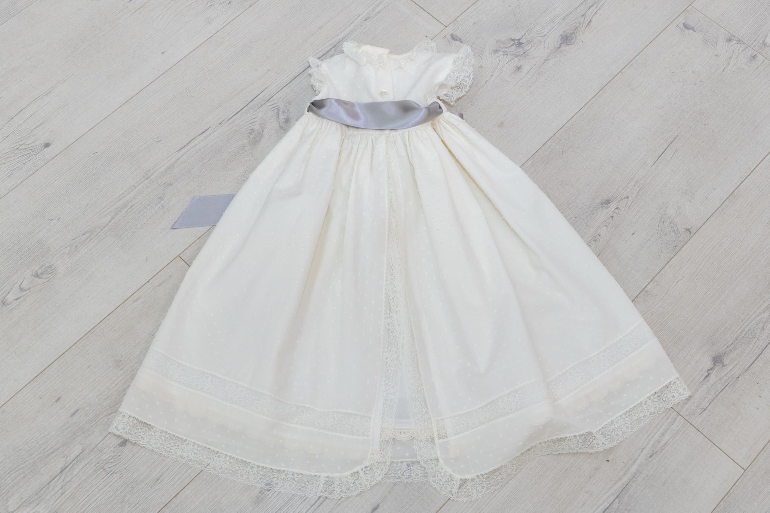 Nenel Traje de bautizo para bebé – Faldón bautismal unisex – Vestido de ceremonia bautismal para bebé – Modelo París