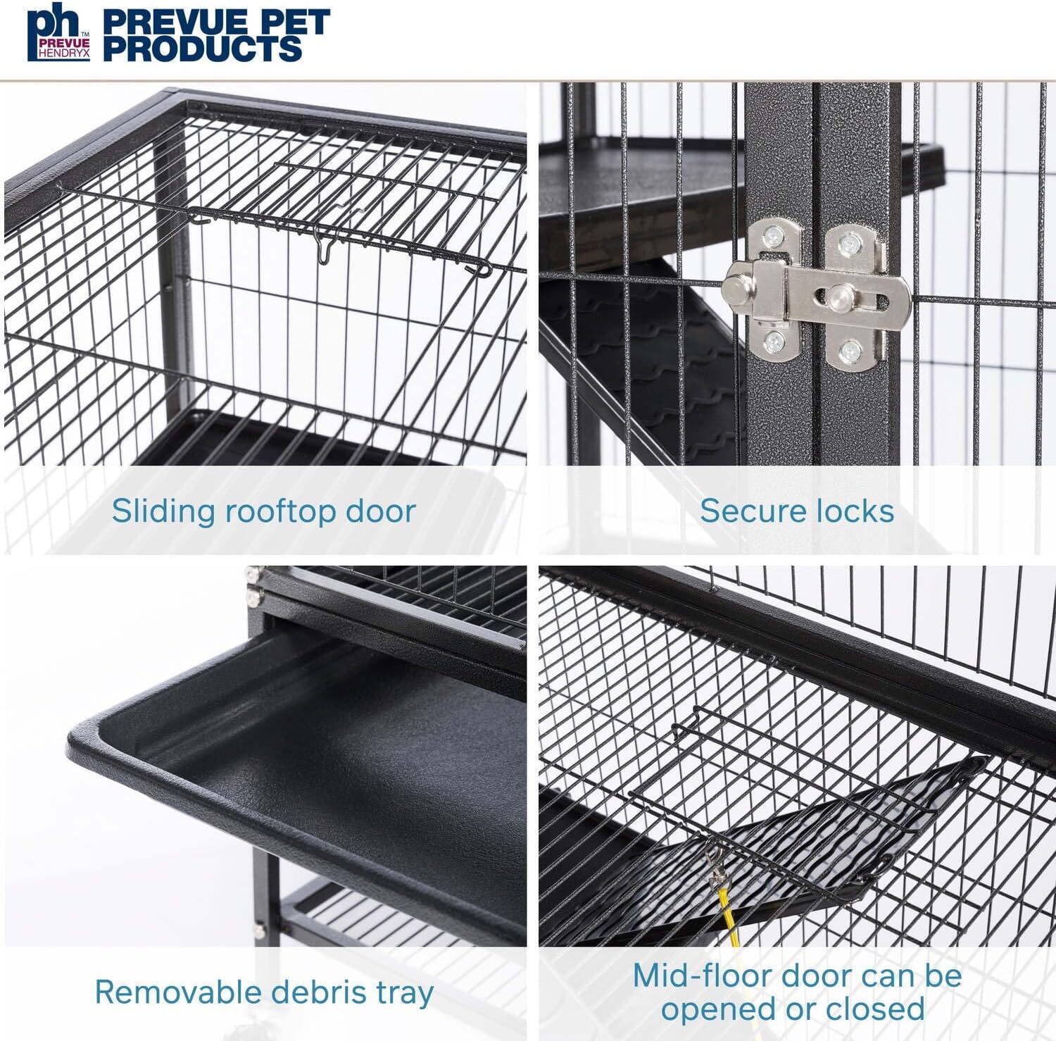 HomeStock Modern Motifs Ferret Home with Contemporary Design, Multi-Level Platforms, Durable Construction, and Spacious Interior 31" L x 20" W x 54" H