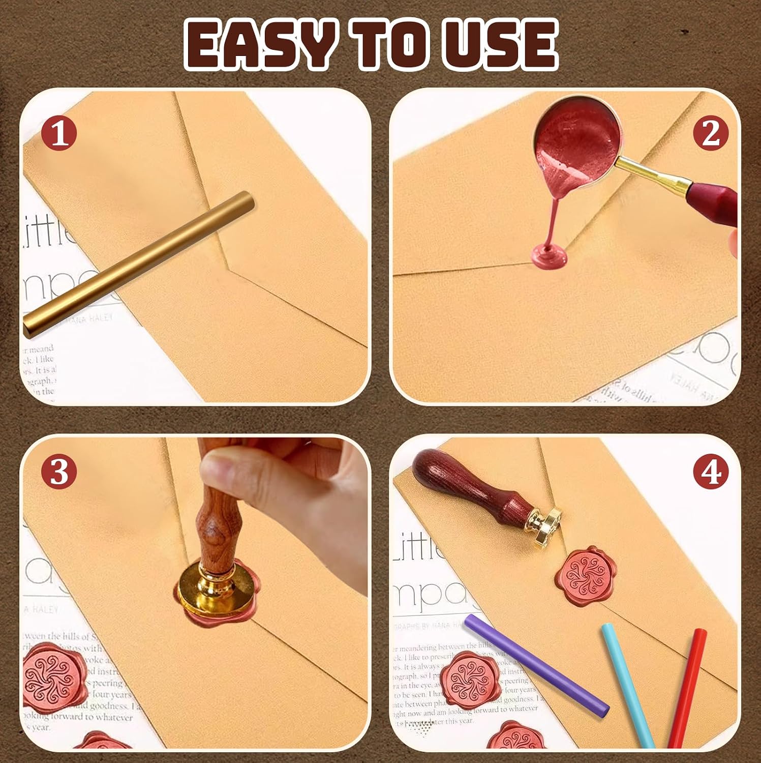 Litoexpe 20pcs Wax Seal Sticks, Hot Melt Sticks Glue Gun Sealing Wax Sticks for Wedding Invitations Letters Envelopes and Crafts (White)