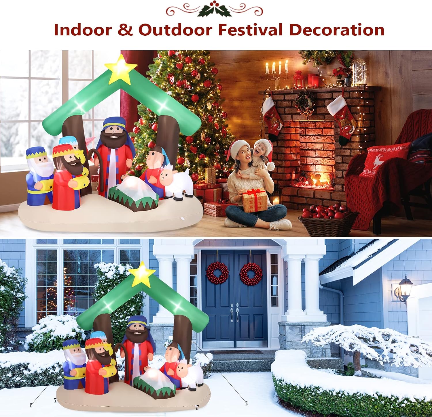 VINGLI Nativity Inflatable used indoors and outdoors