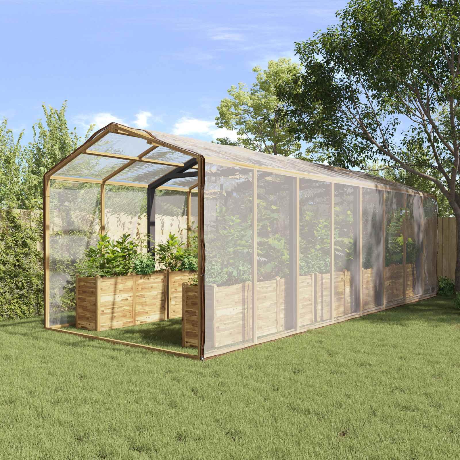 Telo di copertura per piante, trasparente, in polietilene, 6 x 10 m, rettangolare, con occhielli, resistente alle intemperie, per giardino, terrazza, come telo pacciamatura, copertura per