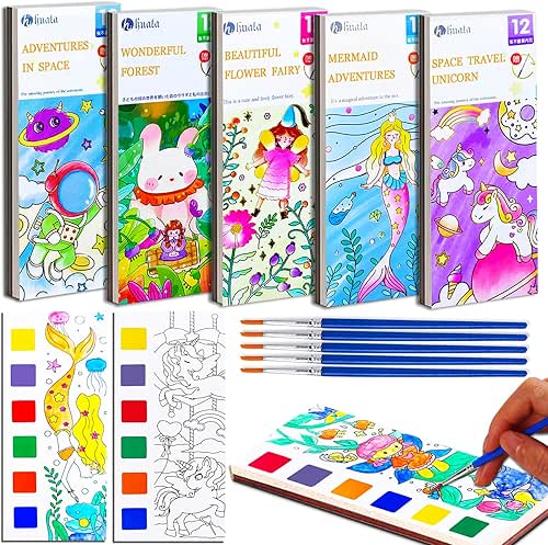 JUNQIU 5Pack Water Color Paint Sets for Kids, Paint With