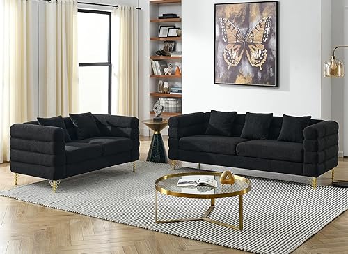 Miniatura 21 de Sofá cómodo de bouclé en forma de L, sofá seccional extragrande de 207 cm con diseño de asiento profundo, sofá de esquina tapizado con 3 almohadas,