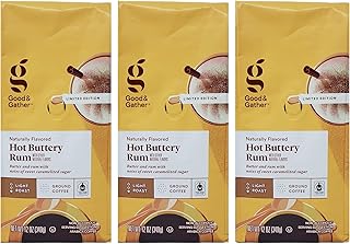 Good & Gather Hot Buttery Rum Ground Coffee - Pack of 3 Bags - 36 oz Total - 12 oz Per Bag - Limited Edition Good & Gather Coffee
