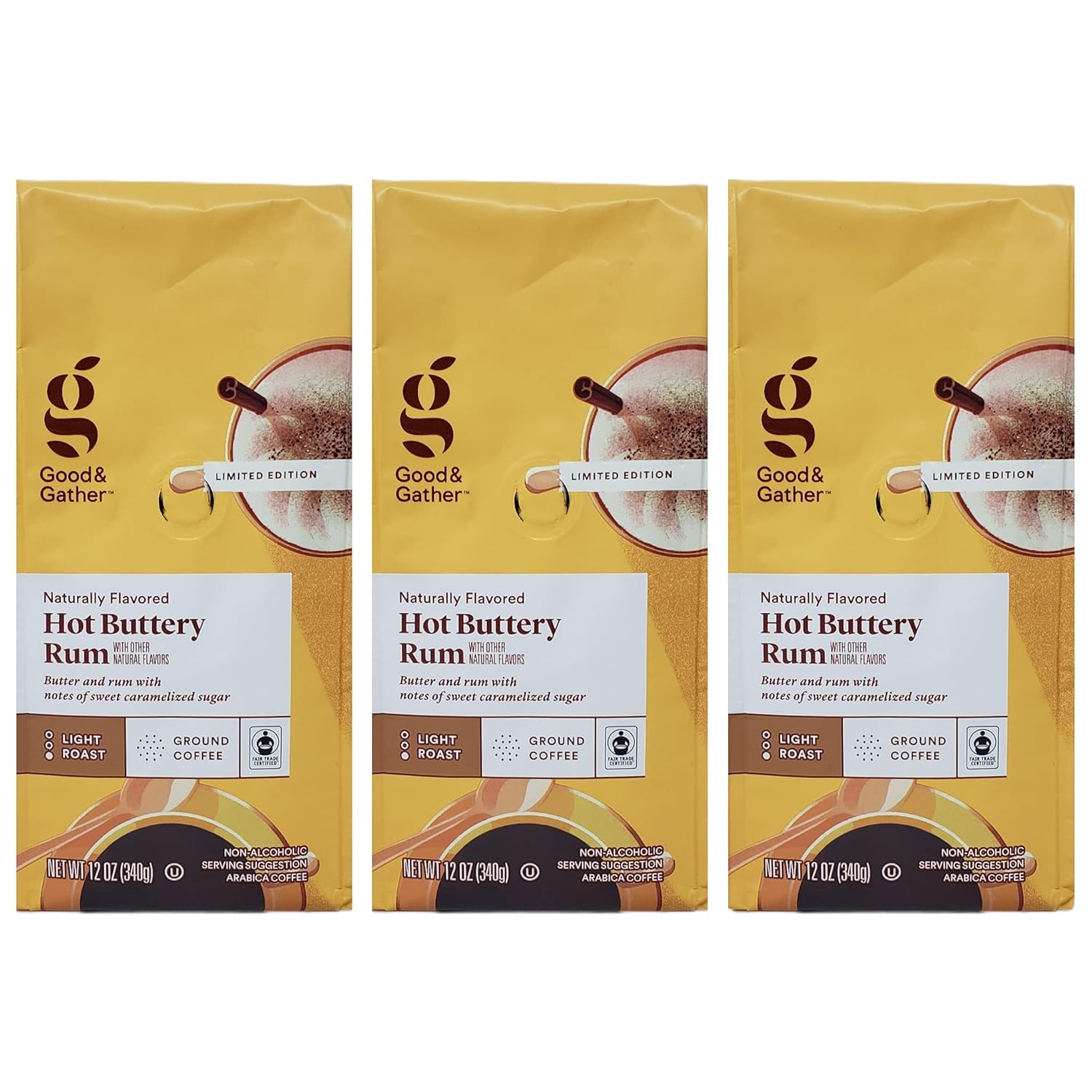 Good & Gather Decaffeinated Pumpkin Spice Ground Coffee - Pack of 3 Bags - 36 oz Total - 12 oz Per Bag - Limited Edition Good & Gather Coffee