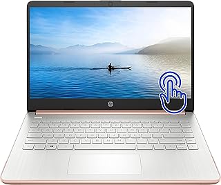HP Stream 14inch HD Touchscreen Laptop, Intel Celeron N4020 Dual-Core Processor, 32GB DDR4 Memory,128GB Storage(64GB eMMC+64GB Card), WiFi, Webcam, 1-Year Office 365, Win11, Rose Gold | NoCo Bundle