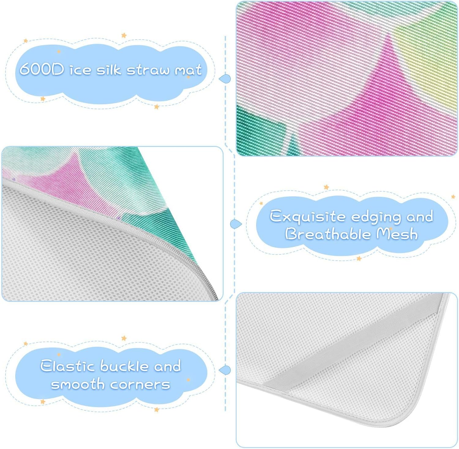 Watercolor Mermaid Scale Colorful Cooling Baby Mattress Cover 28" x 52" Absorbent Bed pad for Baby&Toddler