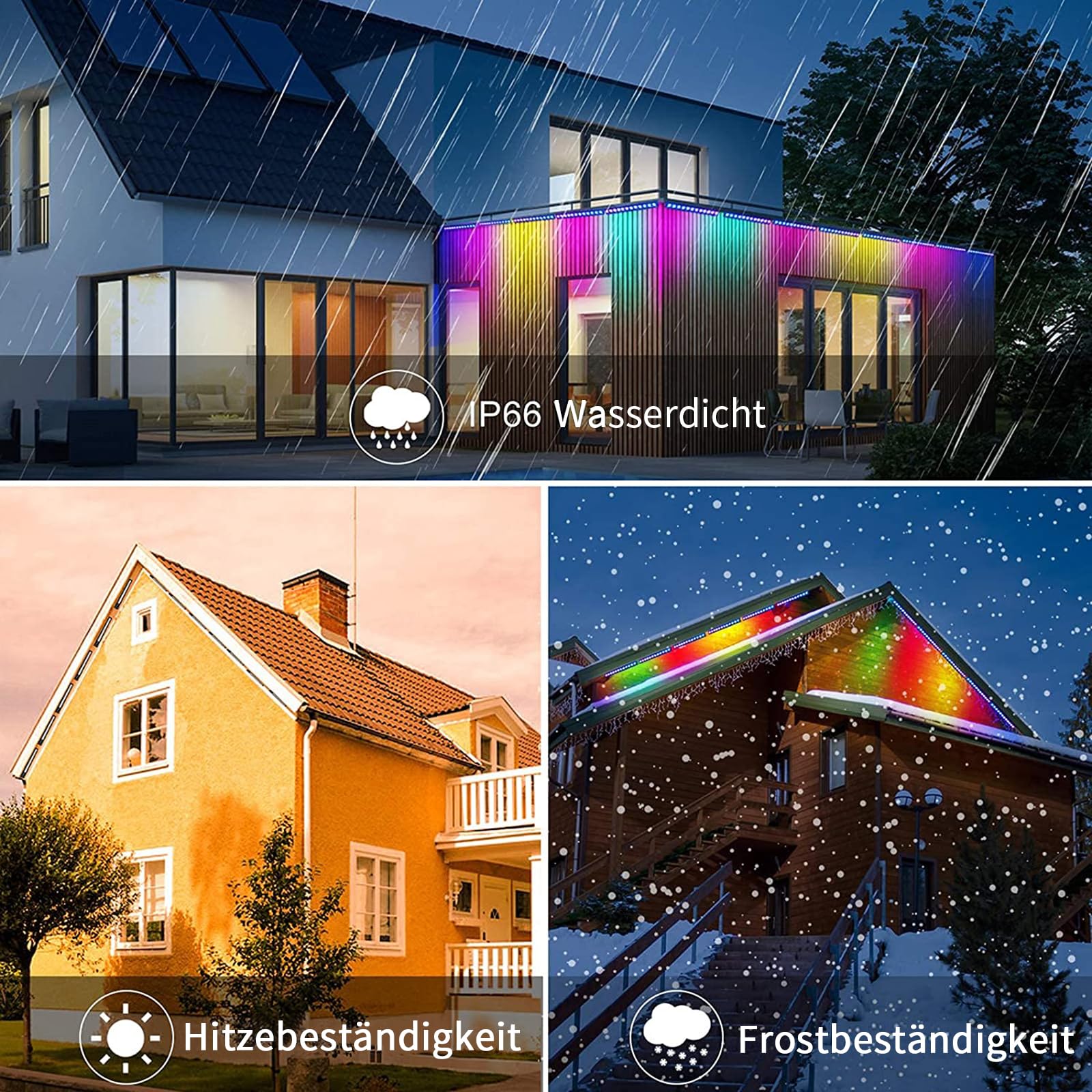 MEIHUA 42W RGB Strahler Außen 10 Farben 6 Helligkeit 30 Dynamische Modi | IP66 Wasserdicht Wallwasher LED Bar Lichteffekte Mit Fernbedienung Partylicht Für Bühnenlichter Weihnachten Halloween 2 Pack