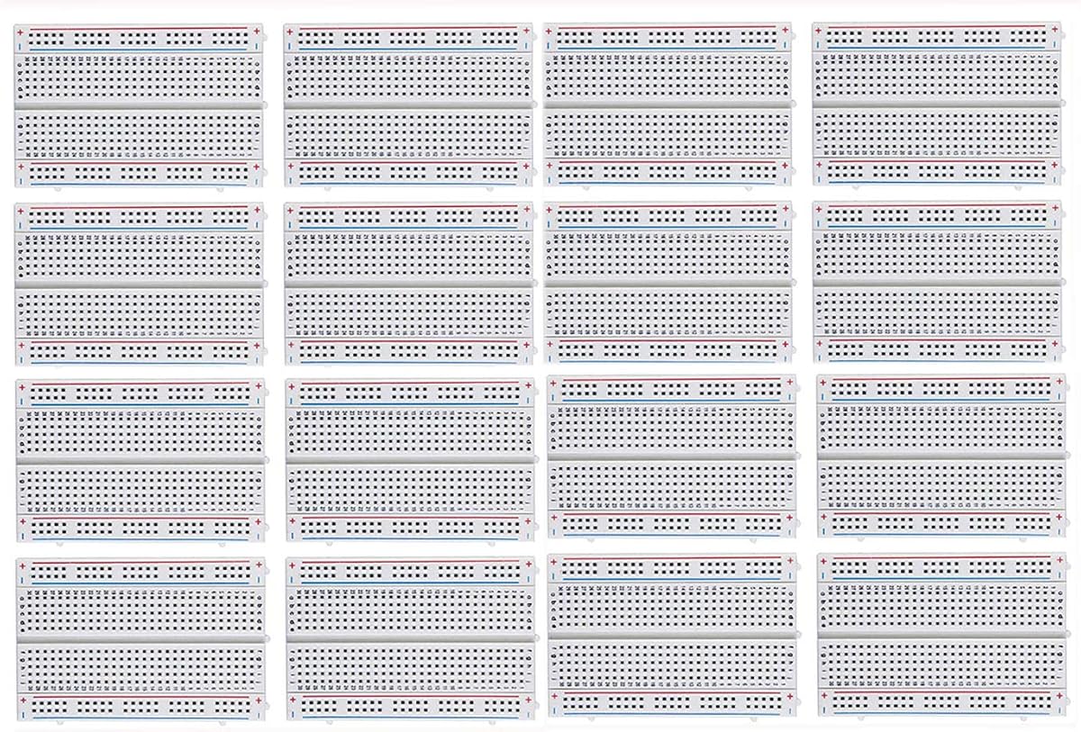 MCIGICM 16pcs Breadboard 400 Tie Point Solderless Prototype PCB Board