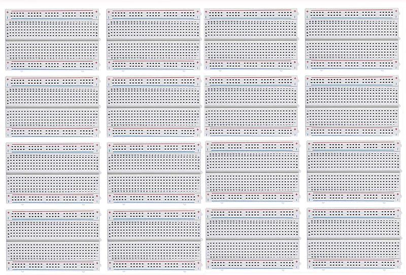 MCIGICM 16pcs Breadboard 400 Tie Point Solderless Prototype PCB Board
