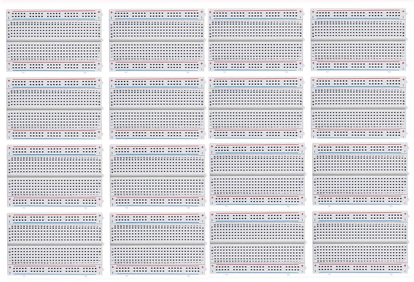 MCIGICM 16Pcs Breadboard 400 Tie Point Solderless Prototype PCB Board Protoboard for Arduino DIY