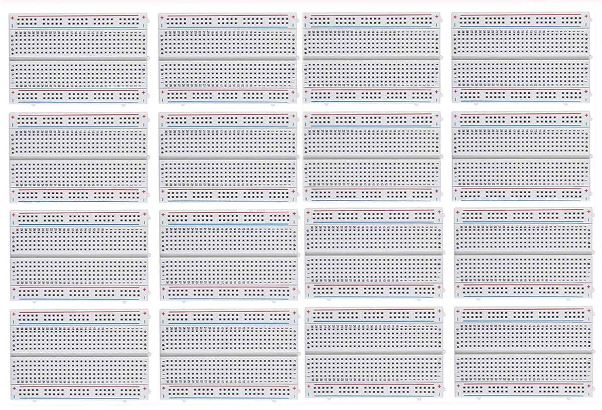 MCIGICM 16pcs Breadboard 400 Tie Point Solderless Prototype PCB Board