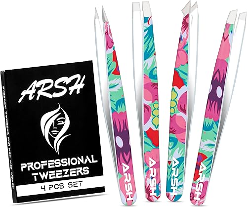 Miniatura 1 de Pinzas profesionales para el vello facial para mujeres, pinzas para depilación de cejas para hombres, juego de 4 pinzas para el aseo de las mujeres,
